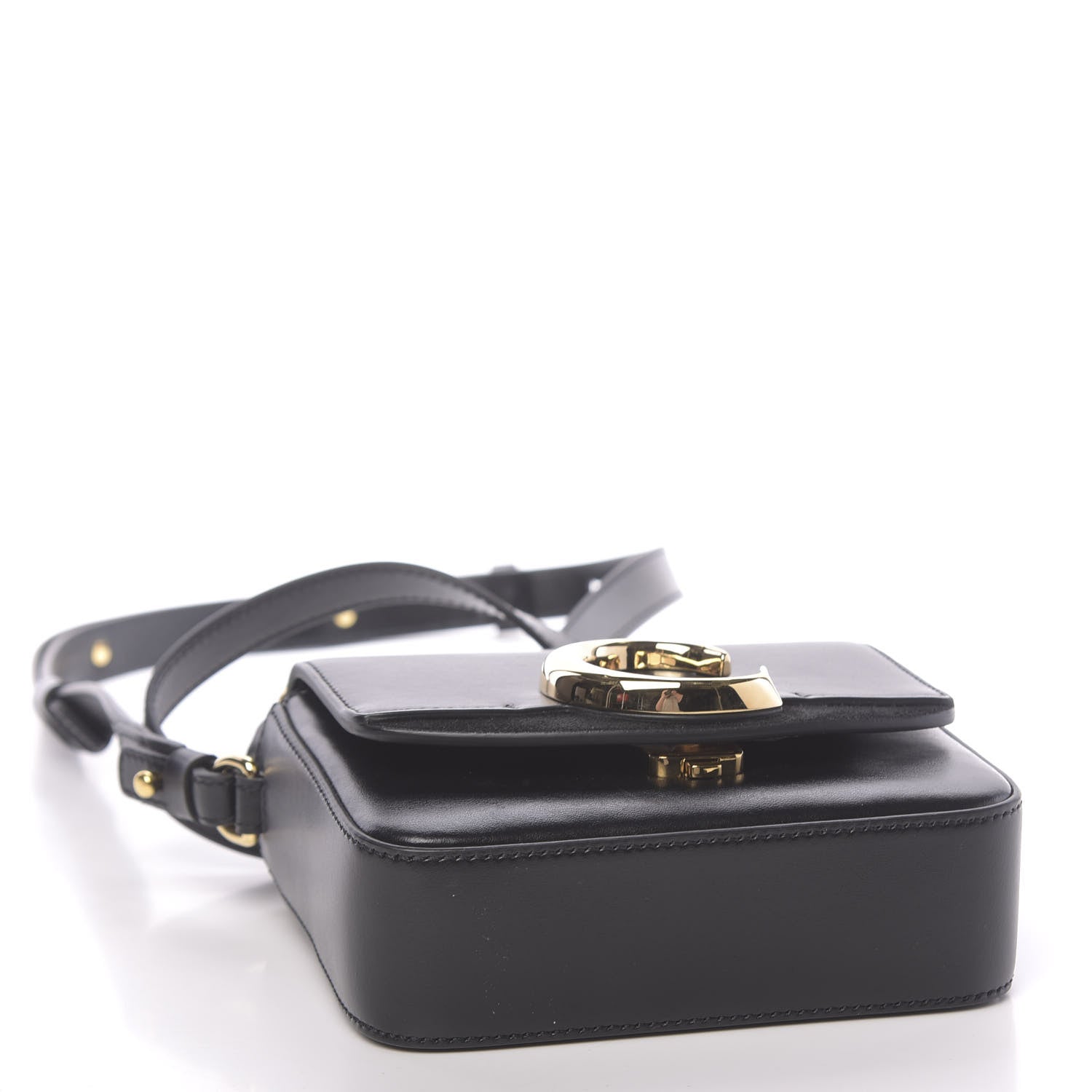 Chloe Shiny Calfskin Suede Mini C Double Carry Black 4 of 9