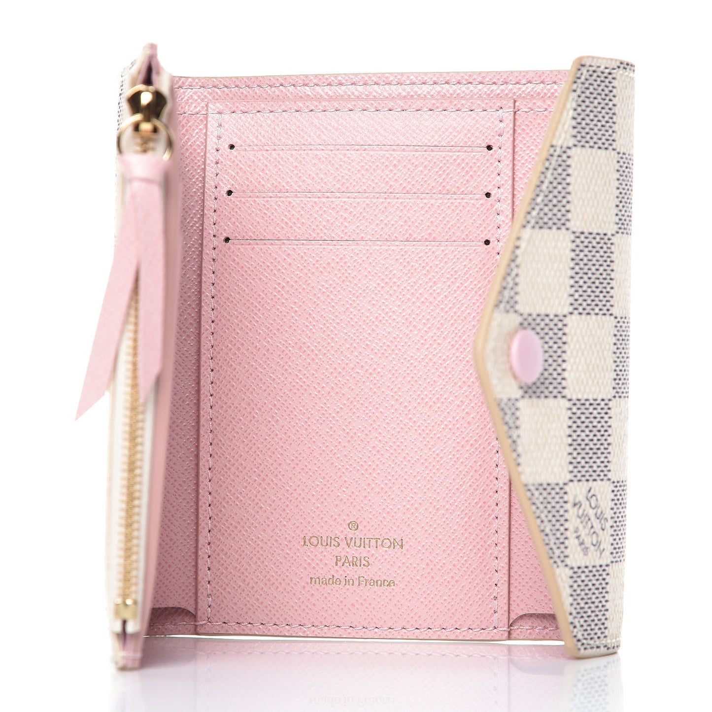 Damier Azur Victorine Wallet Rose Ballerine