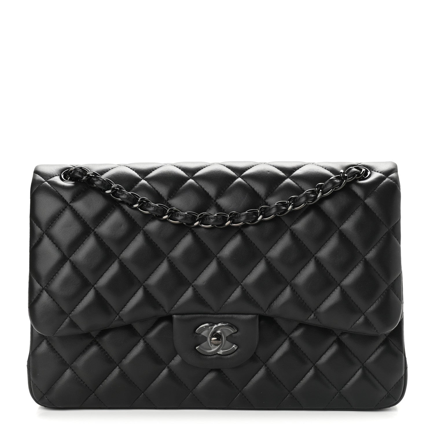 Chanel Lambskin Quilted Jumbo Double Flap So Black 1 of 11