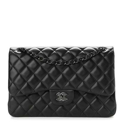 Chanel Lambskin Quilted Jumbo Double Flap So Black 1 of 11