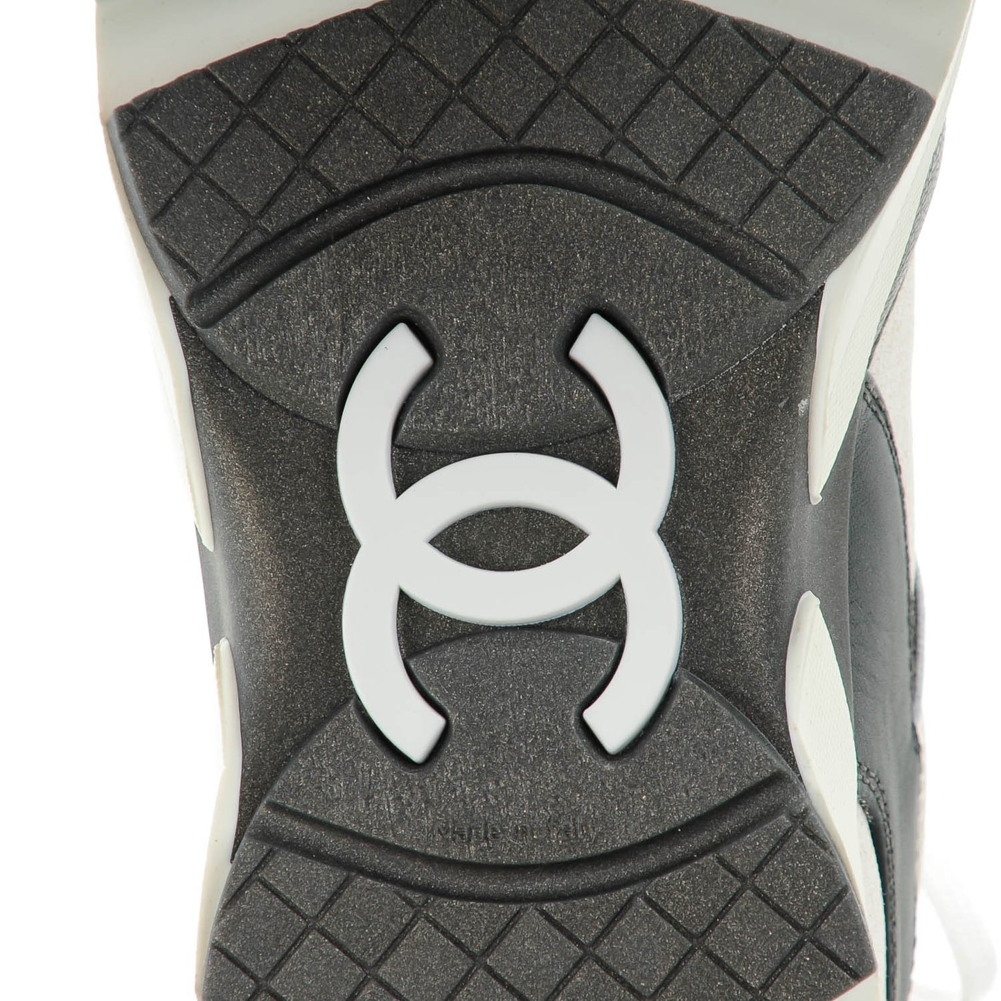 Suede Calfskin CC Sneakers 37.5 White Grey