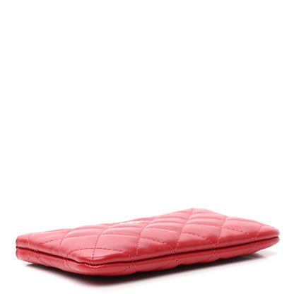 Chanel Lambskin Quilted Small Cosmetic Case Red 4 of 7