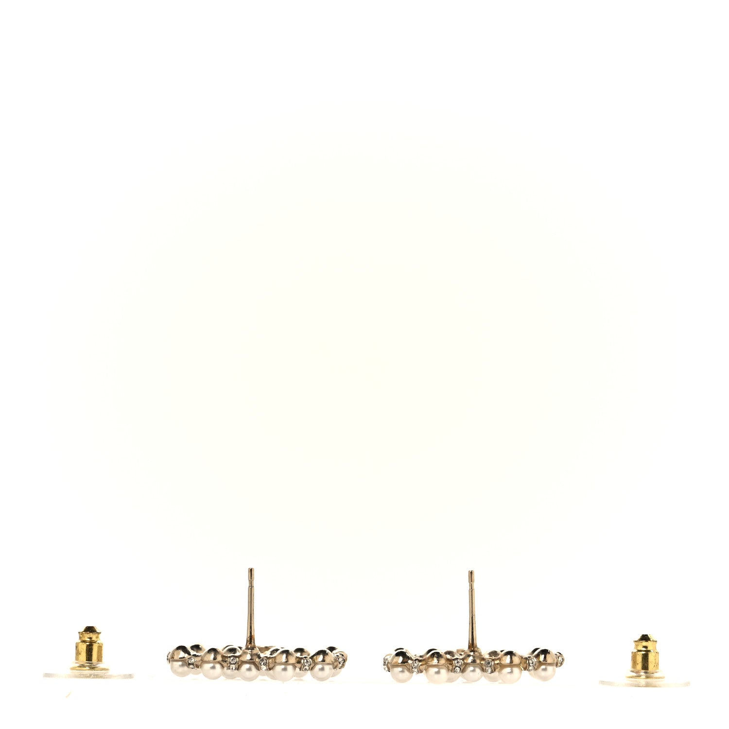 Chanel Pearl Crystal CC Earrings Gold 3 of 5