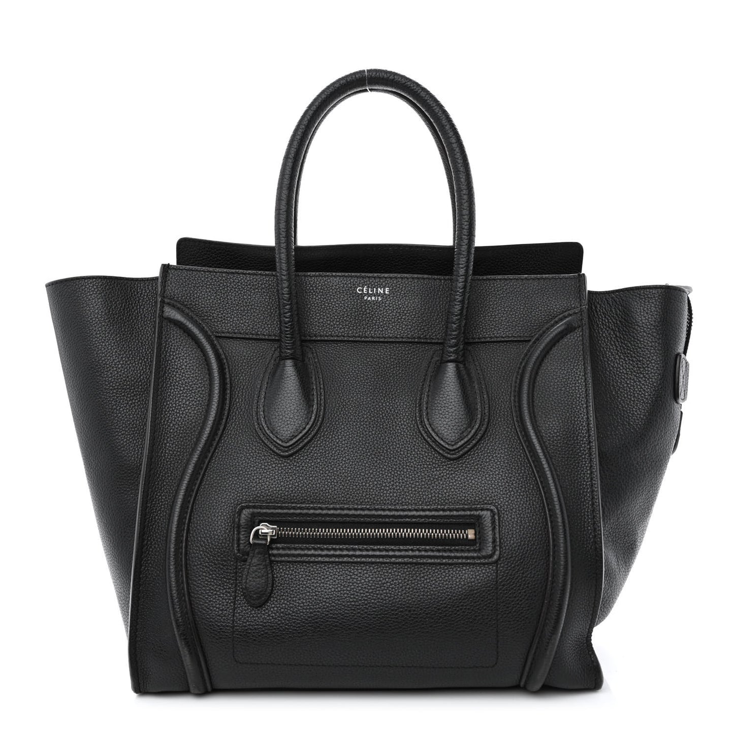 Drummed Calfskin Mini Luggage Black