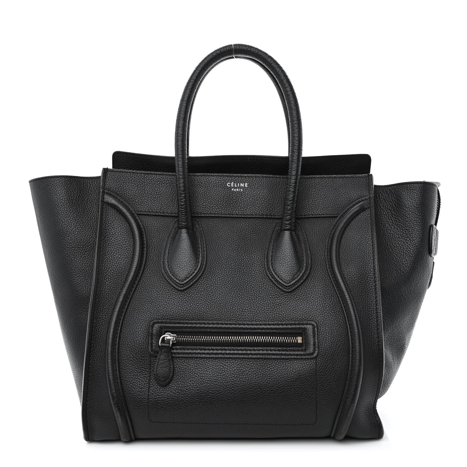 Celine Drummed Calfskin Mini Luggage Black 1 of 9