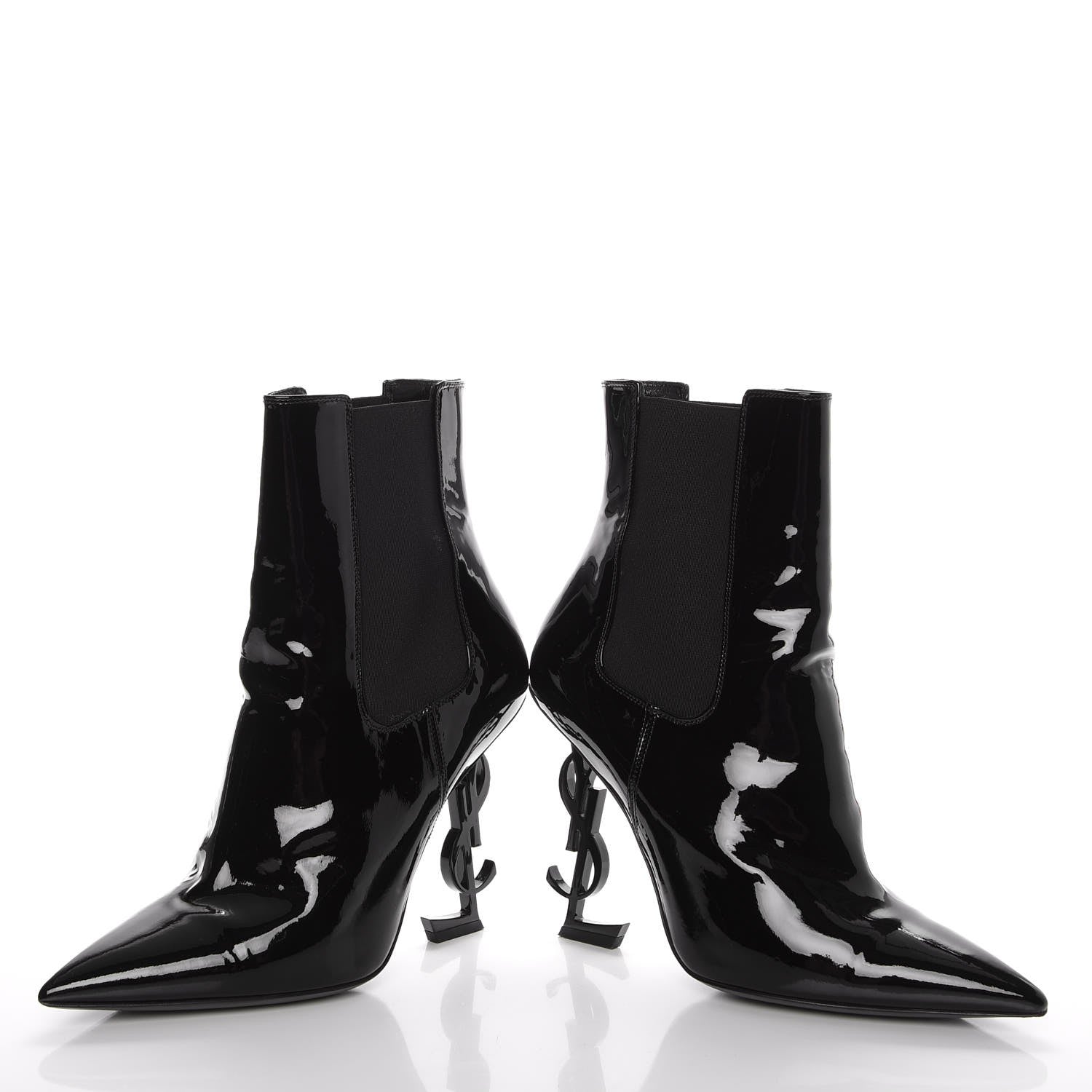 Saint Laurent Patent Opyum Booties 38 Black 6 of 12