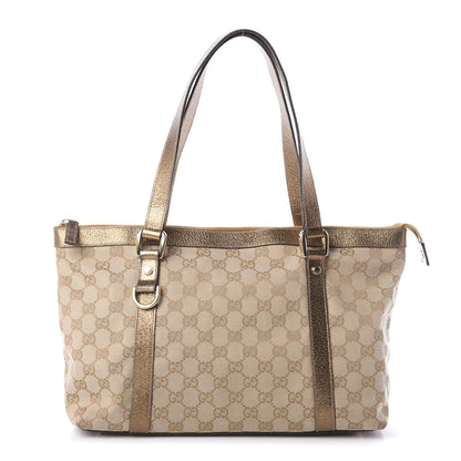 Gucci Monogram Medium Abbey Tote Gold 1 of 10