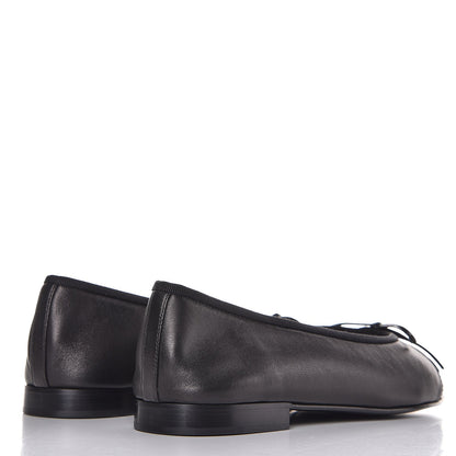 Chanel Lambskin Patent Cap Toe Ballerina Flats 40.5 Black 3 of 7