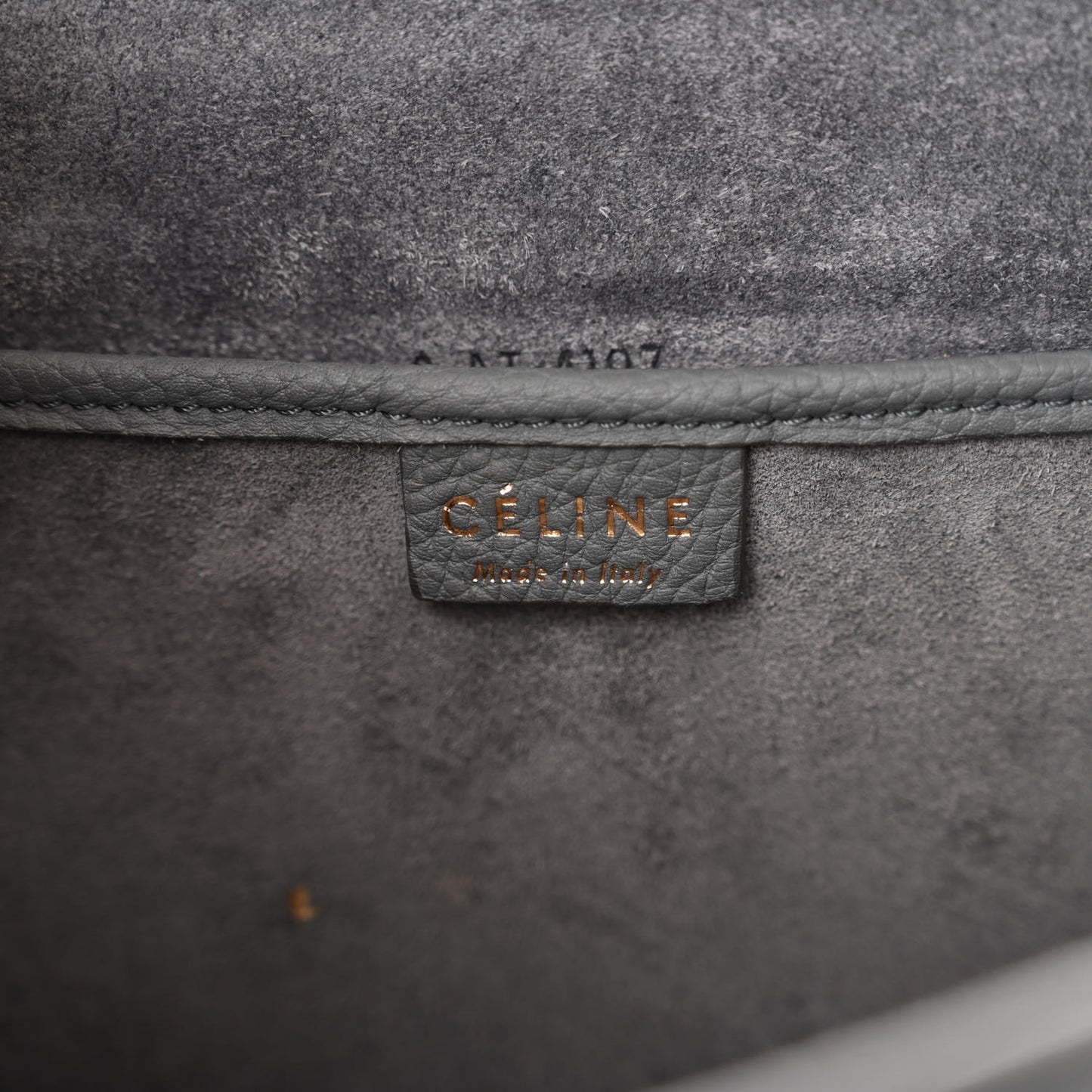 Drummed Calfskin Nano Luggage Kohl