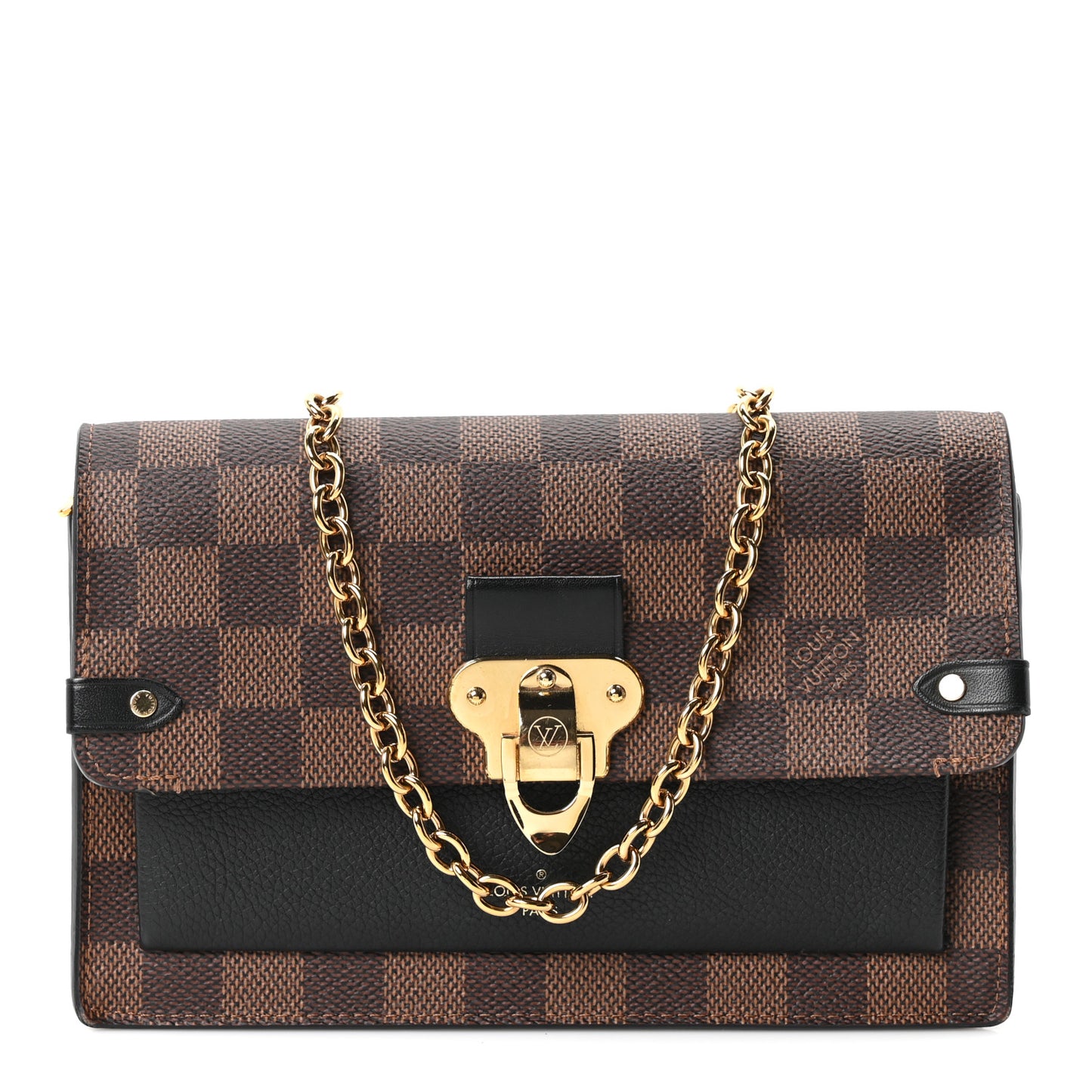Damier Ebene Vavin Chain Wallet Black