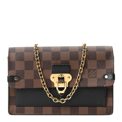 Louis Vuitton Damier Ebene Vavin Chain Wallet Black 1 of 17