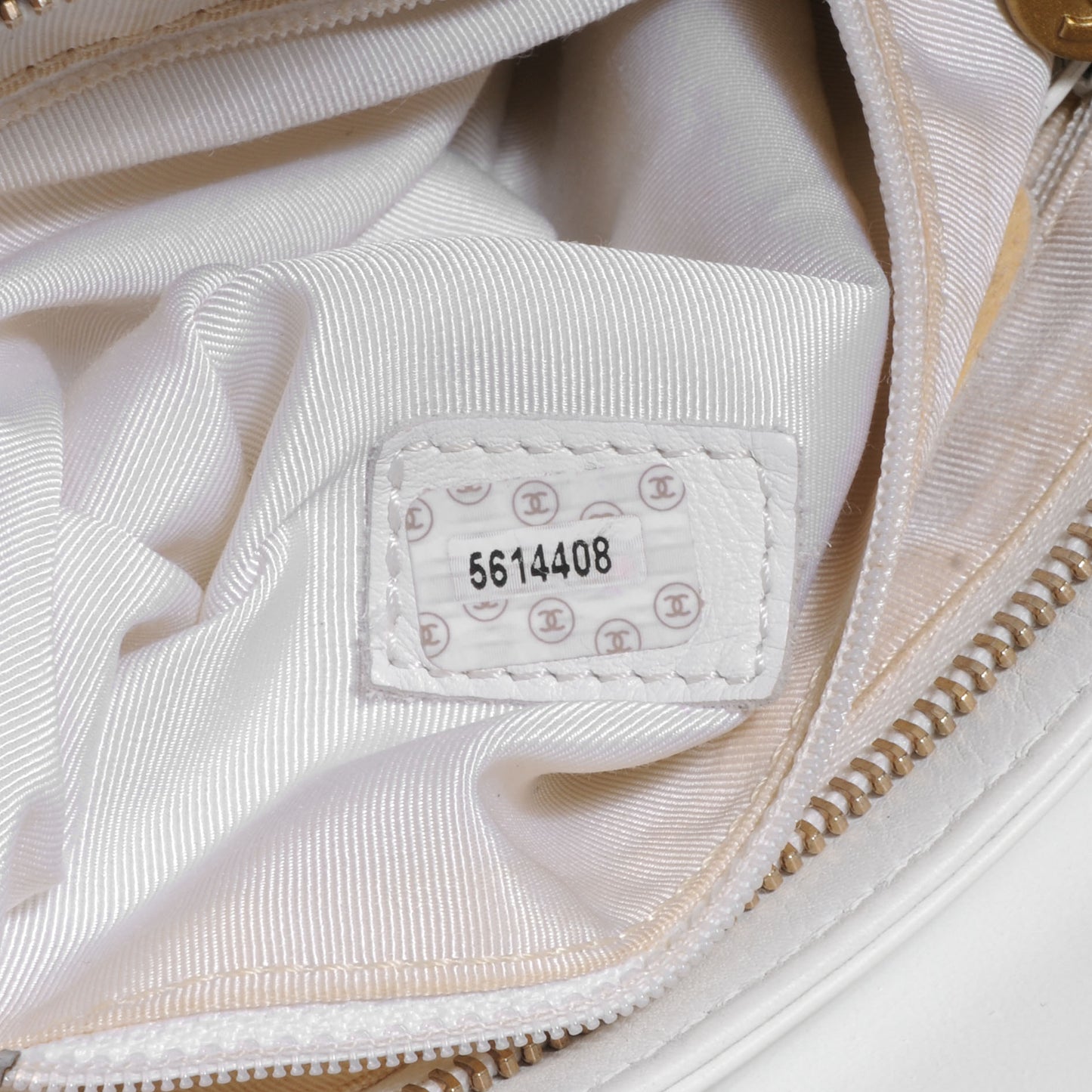 Lambskin CC Handle Tote White