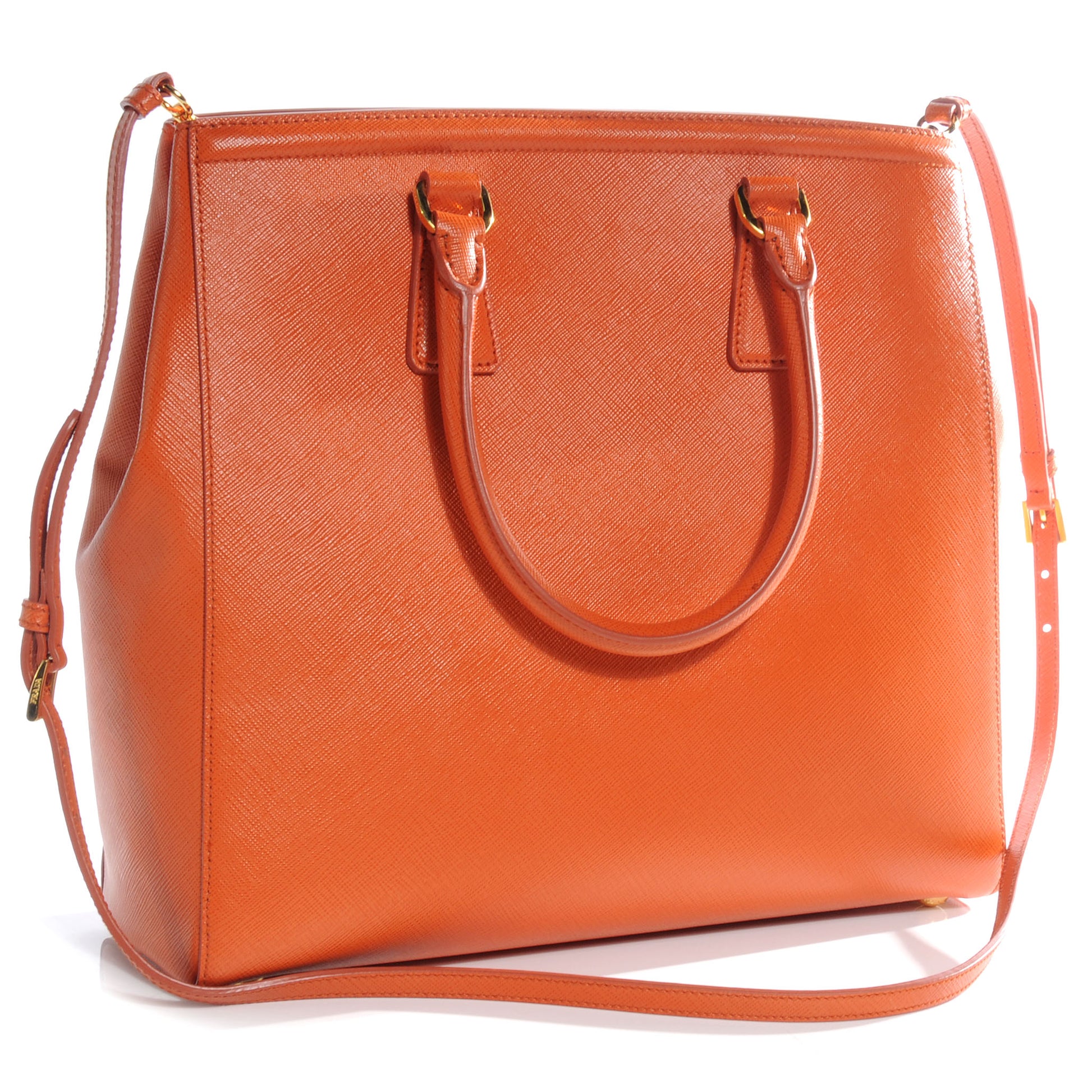 Prada Saffiano Lux Parabole Tote Papaya 3 of 8
