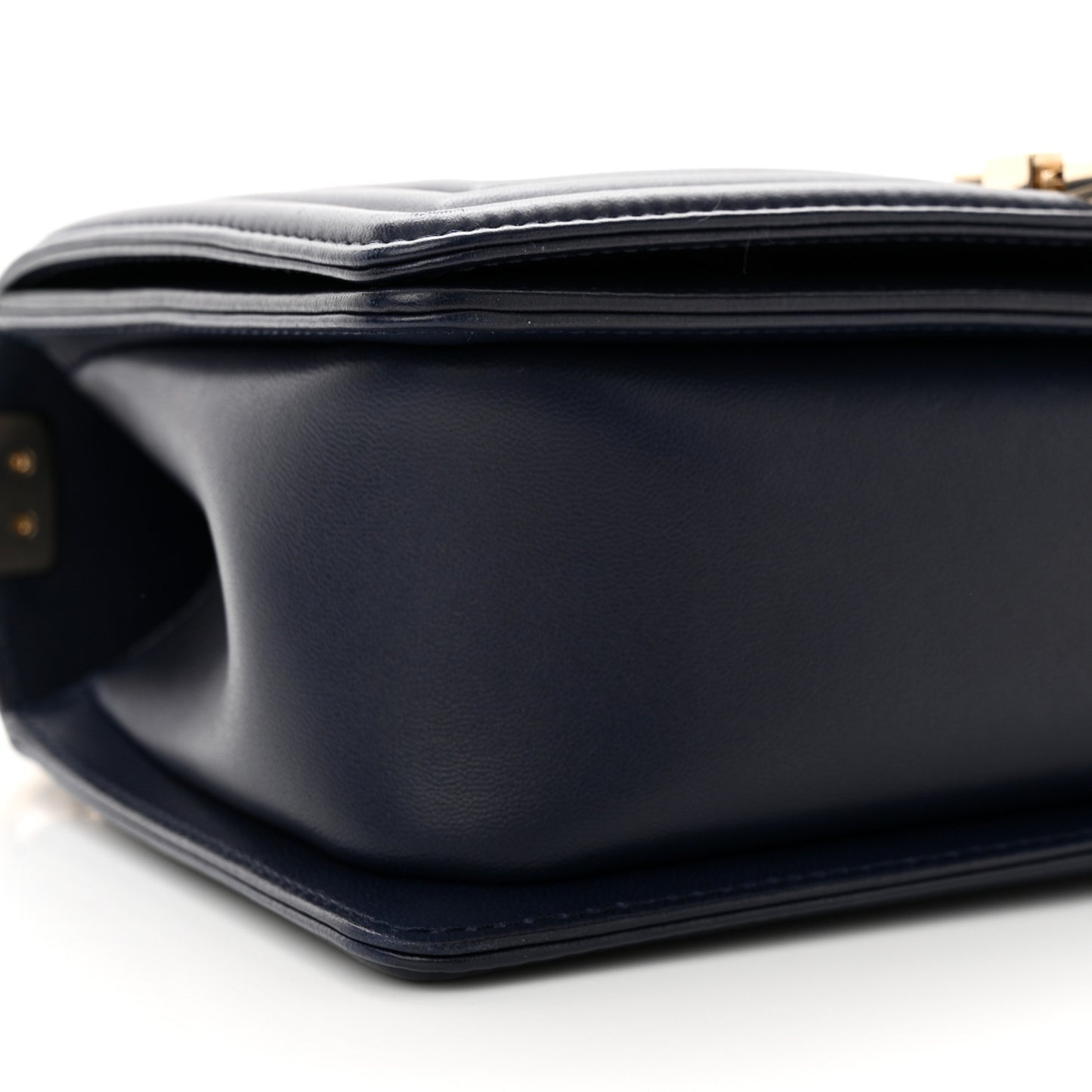 Lambskin Quilted Medium Boy Flap Dark Blue