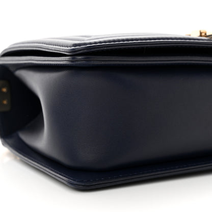Chanel Lambskin Quilted Medium Boy Flap Dark Blue 9 of 12
