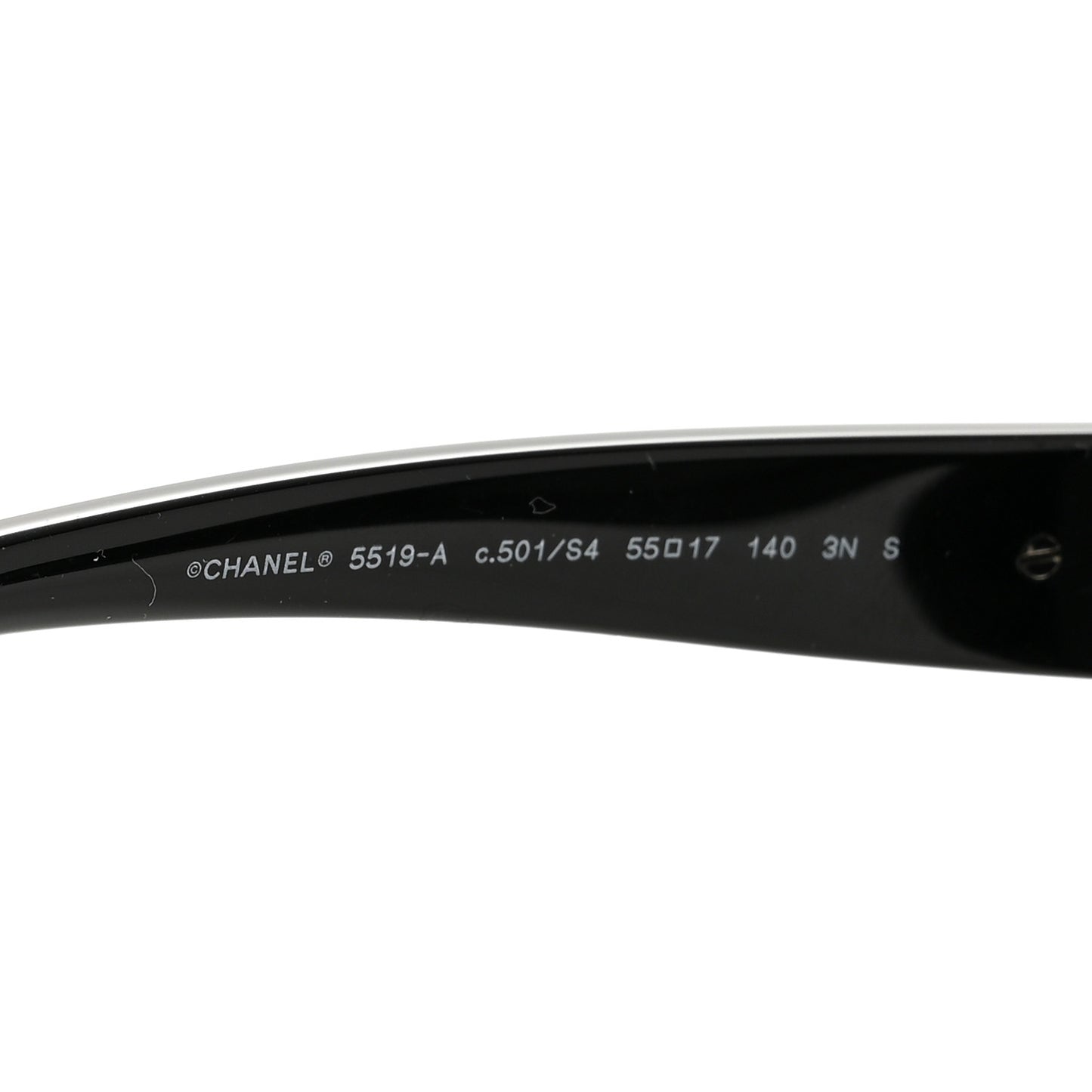 Acetate Square CC Heart Sunglasses 5519-A Black White