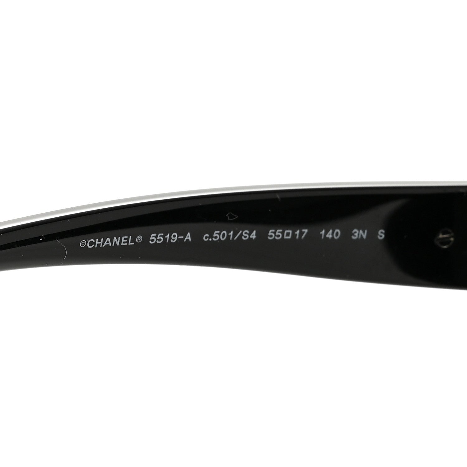 Chanel Acetate Square CC Heart Sunglasses 5519-A Black White 5 of 8