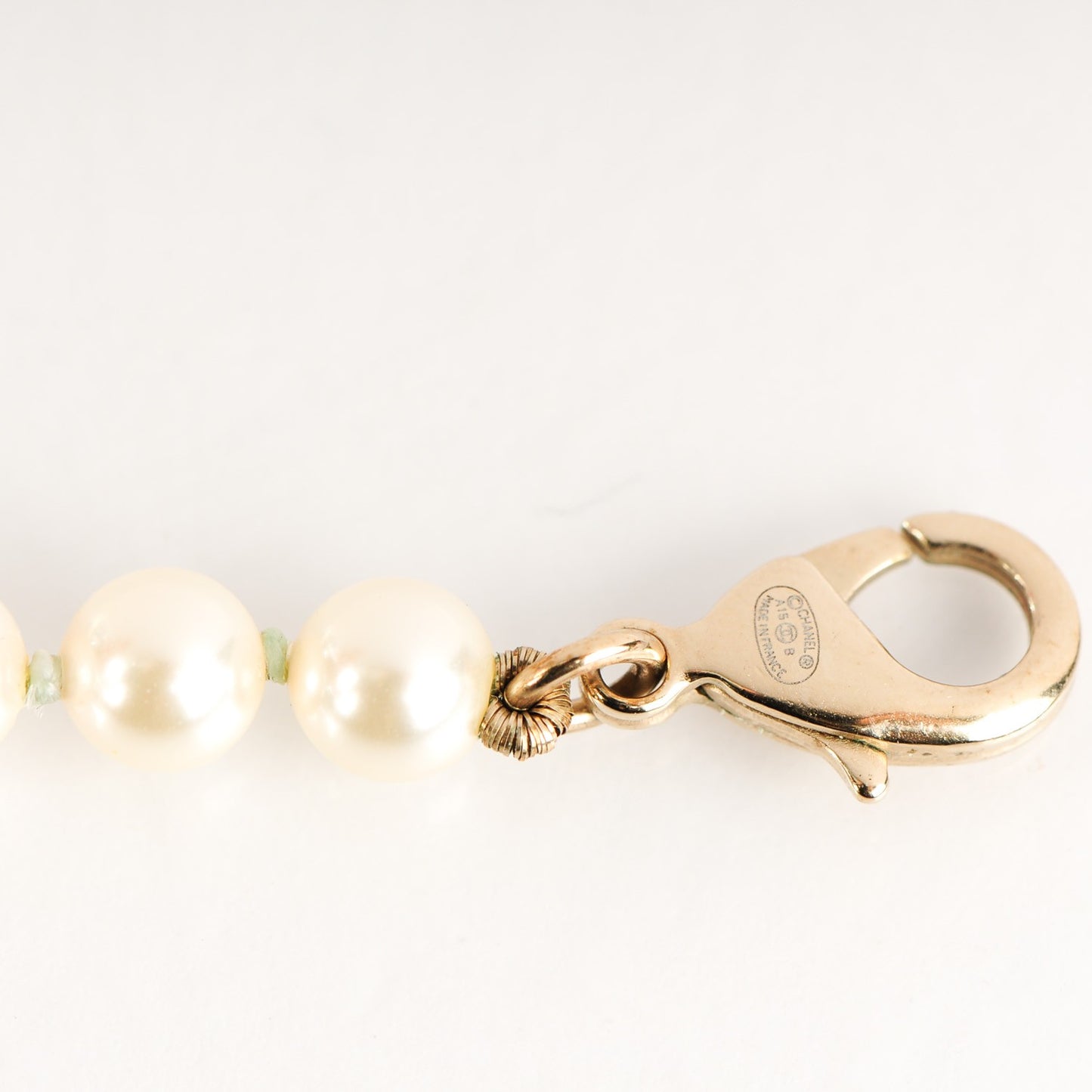 Graduated Pearl Crystal CC Long Necklace Gold Black