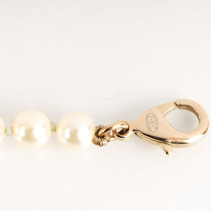 Chanel Graduated Pearl Crystal CC Long Necklace Gold Black 3 of 5