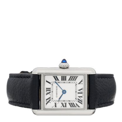 Cartier Stainless Steel Calfskin 22mm Must de Cartier Tank Quartz Watch 2 of 5