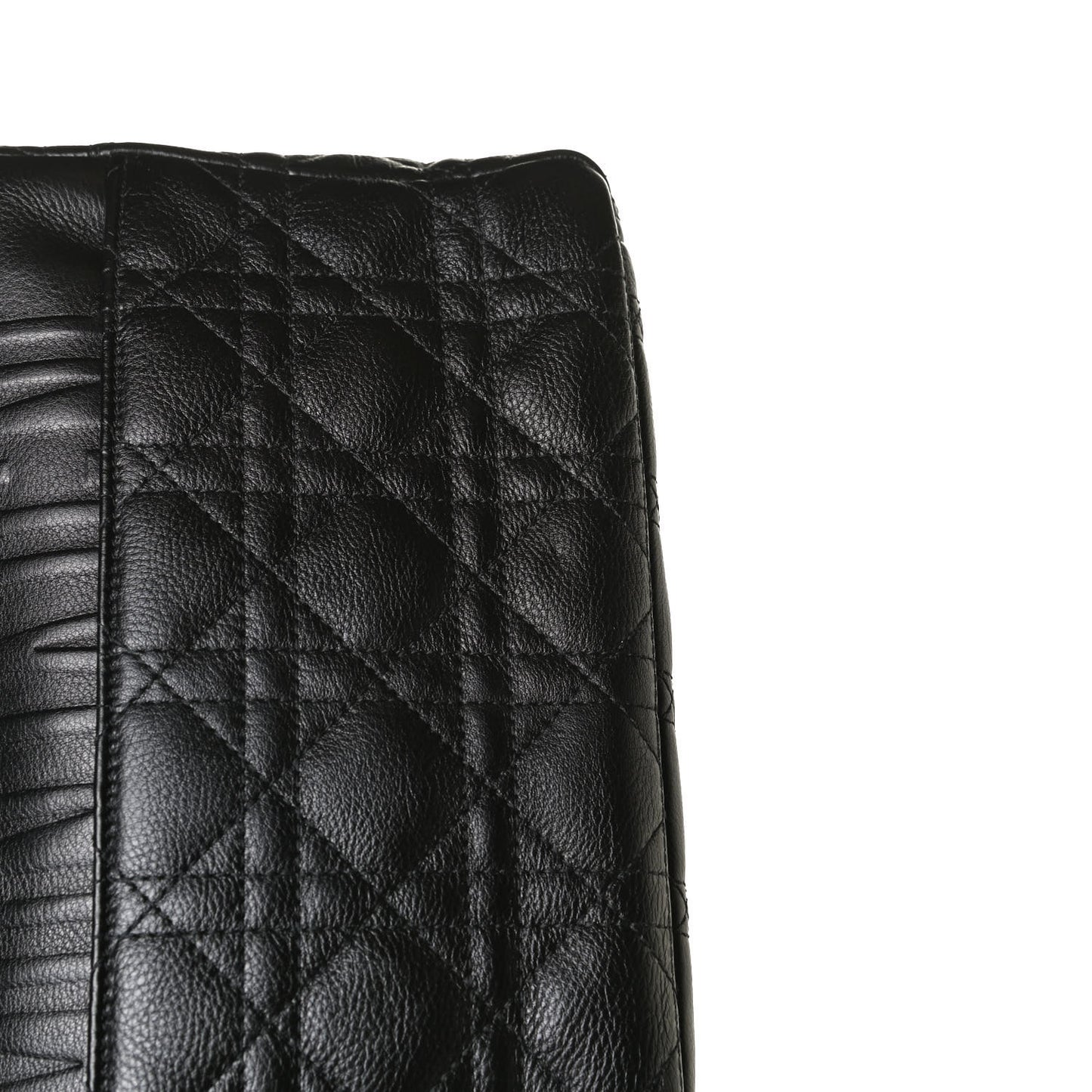 Grained Calfskin Cannage Large Caro Bag Black