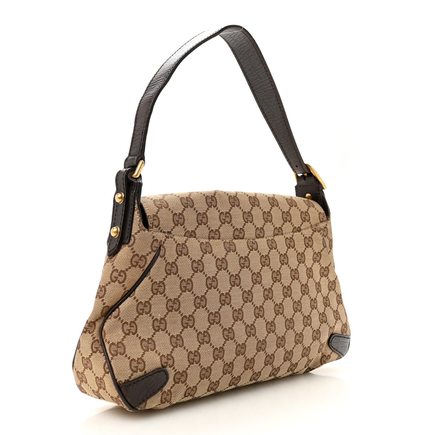 Gucci Monogram Horsebit Chain Flap Shoulder Bag Brown 3 of 15