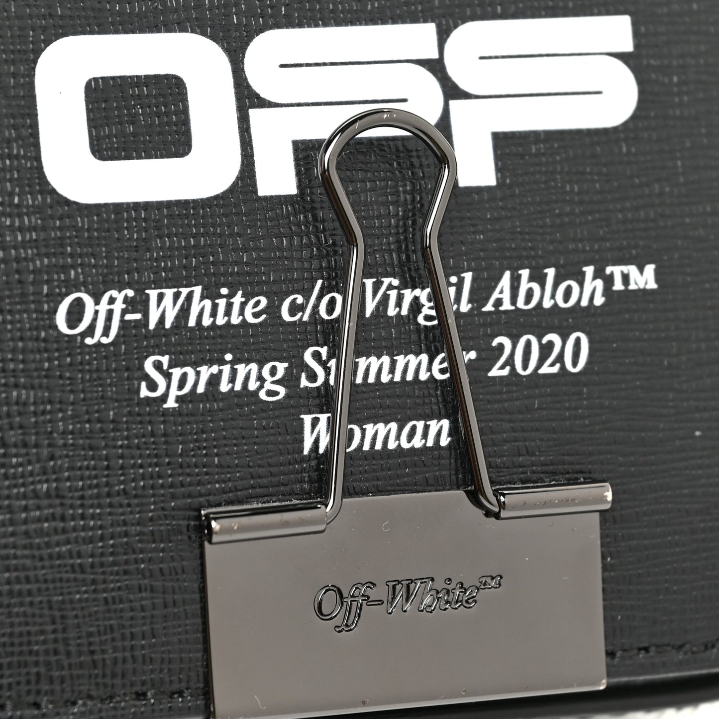 Saffiano Logo Baby Flap Bag Black White