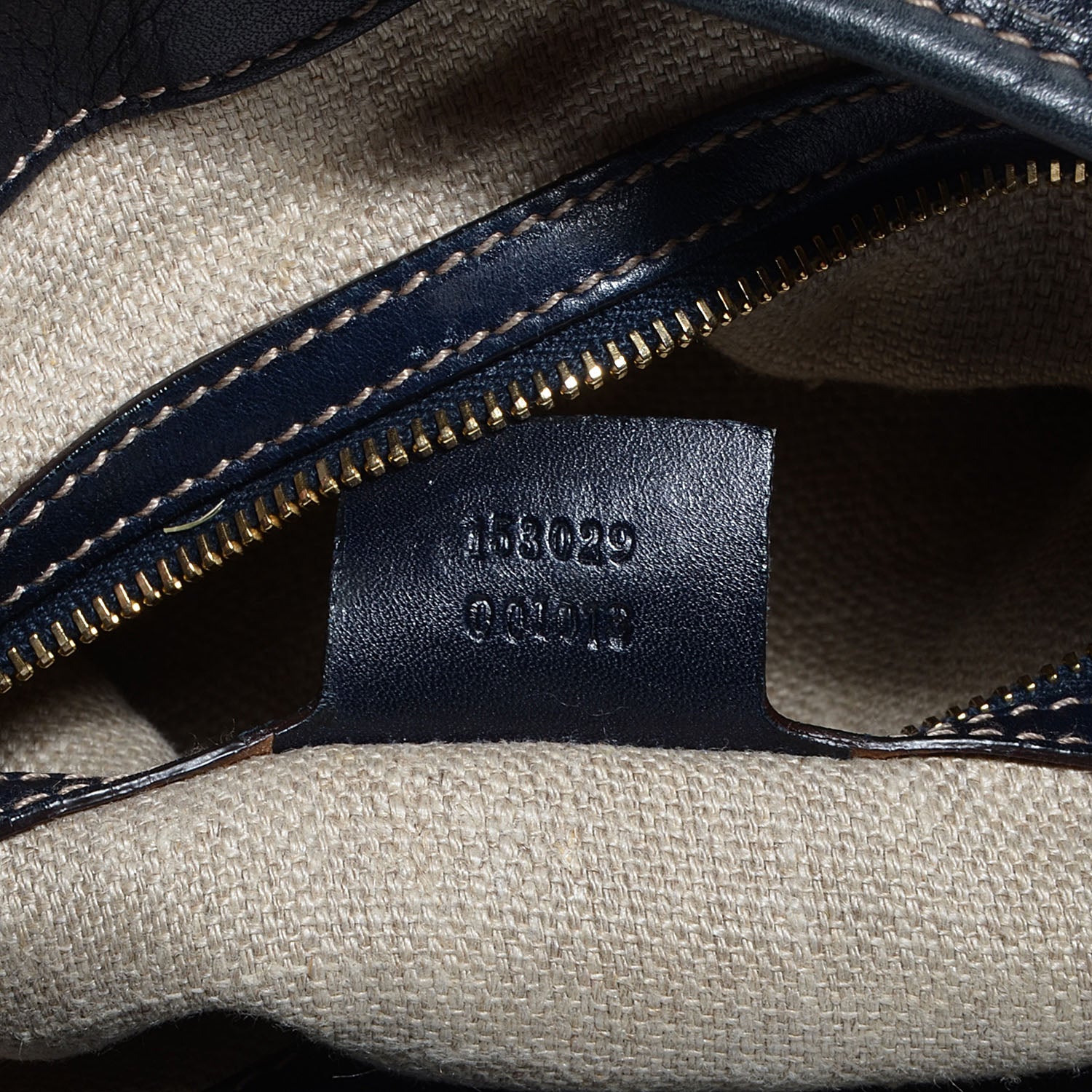 Gucci Calfskin Web Medium Jackie O Bouvier Hobo Navy 7 of 8