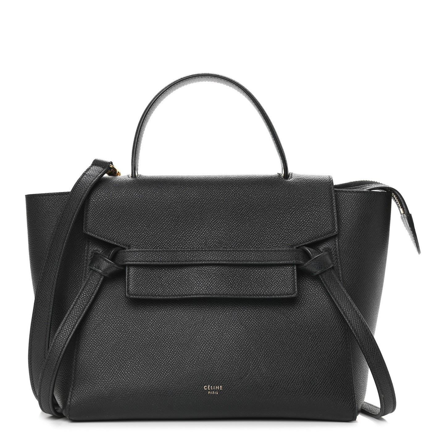 Grained Calfskin Micro Belt Bag Black