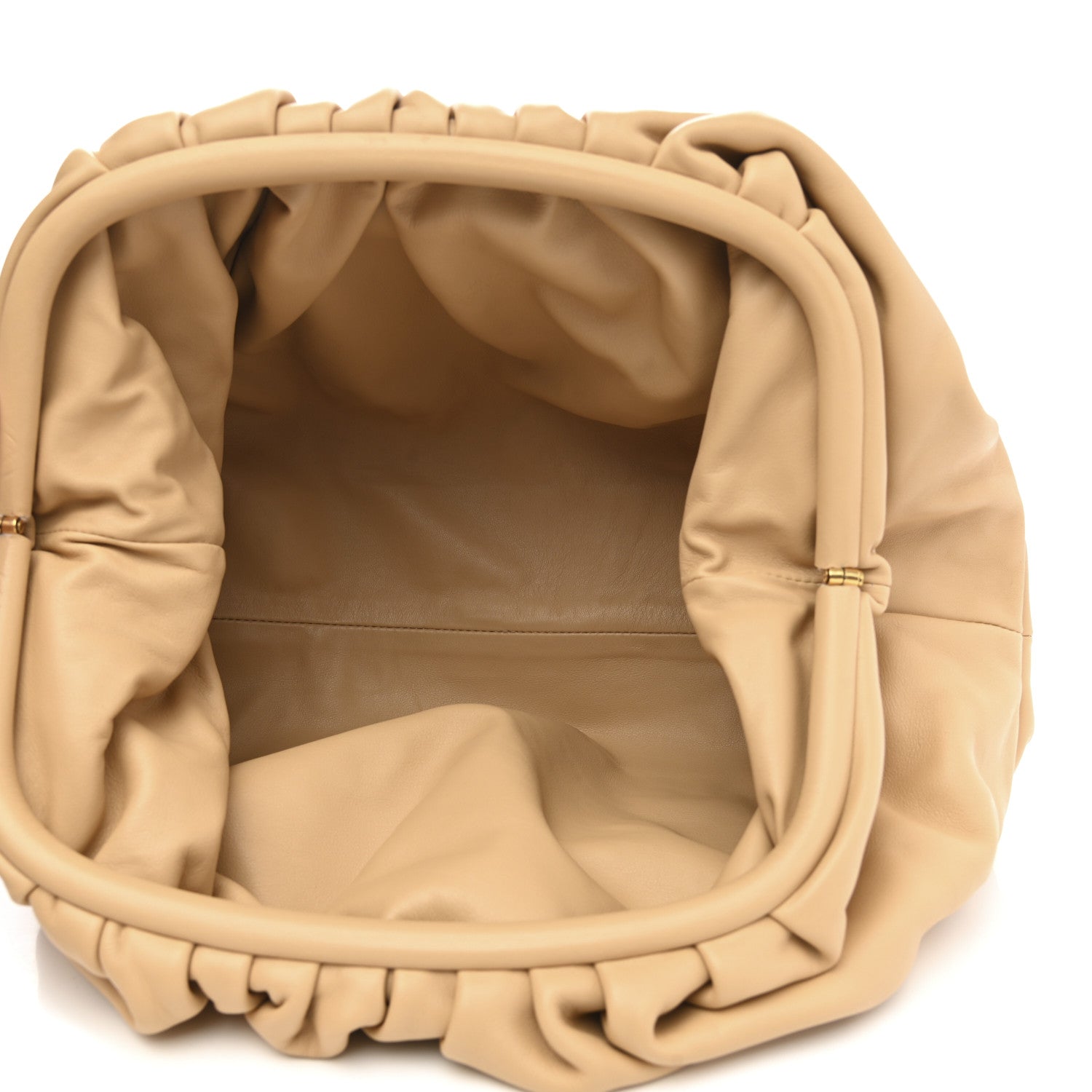 Bottega Veneta Smooth Butter Calf The Pouch Oversized Clutch Almond 5 of 9