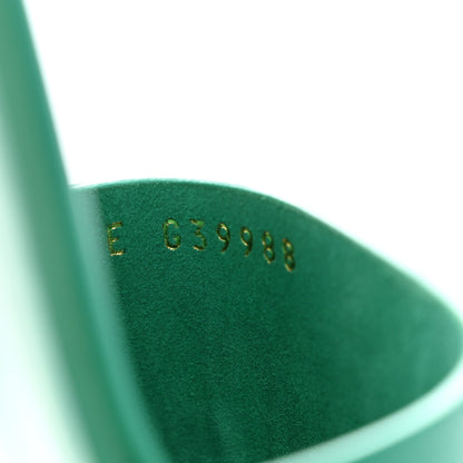 Chanel Calfskin Patent Calfskin Logo Mules 38 Green White 9 of 14