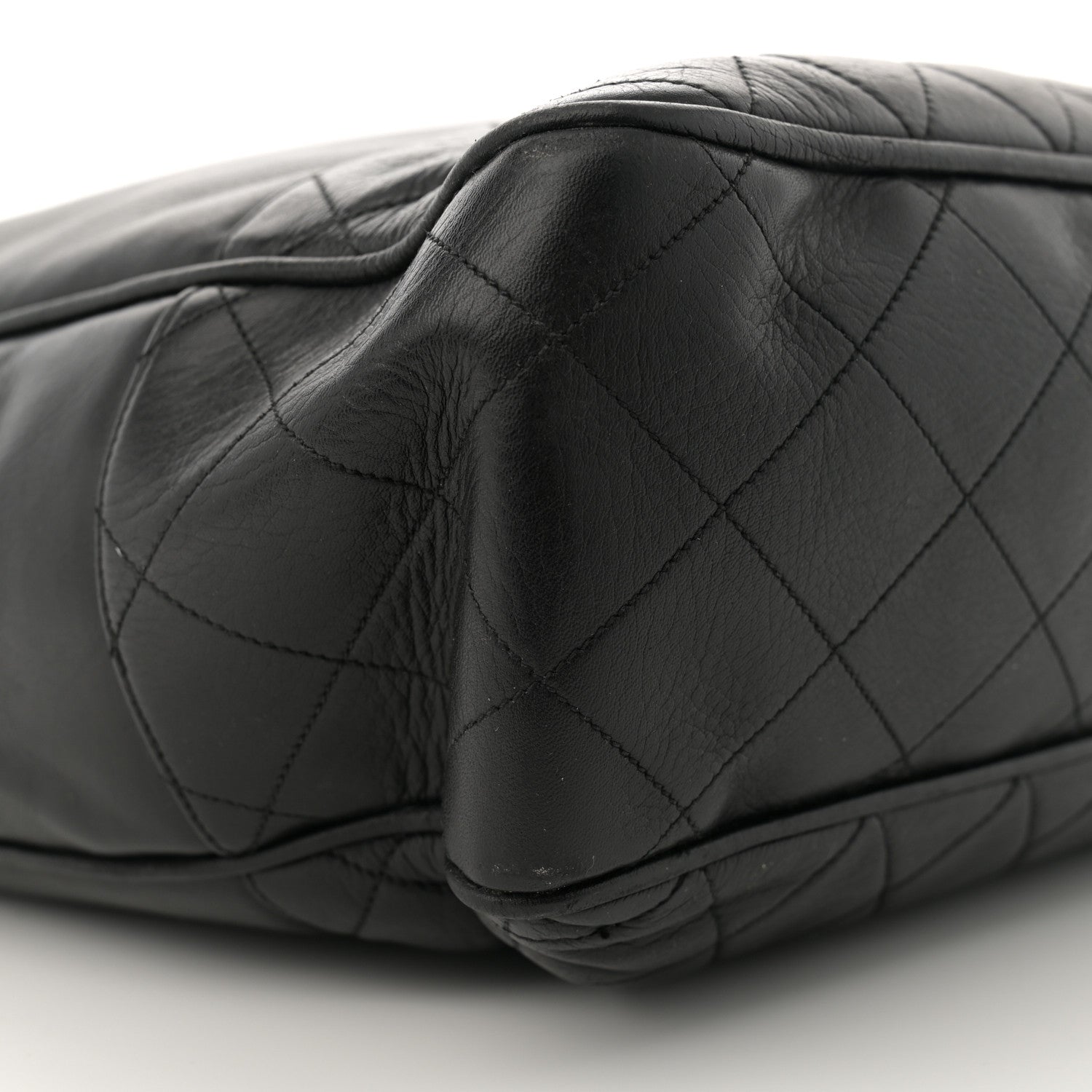 Chanel Lambskin Quilted Shopping Tote Black 9 of 17