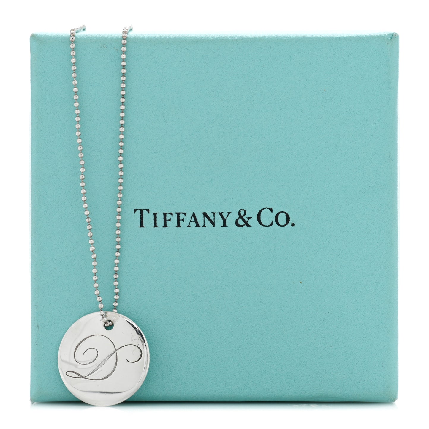 Sterling Silver Letter D Disc Pendant Necklace