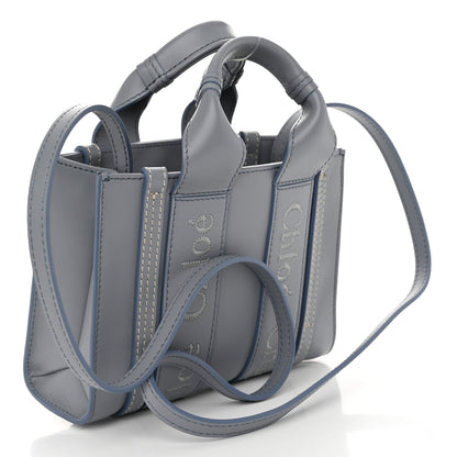 Chloe Calfskin Mini Woody Ribbon Tote Storm Blue 3 of 11