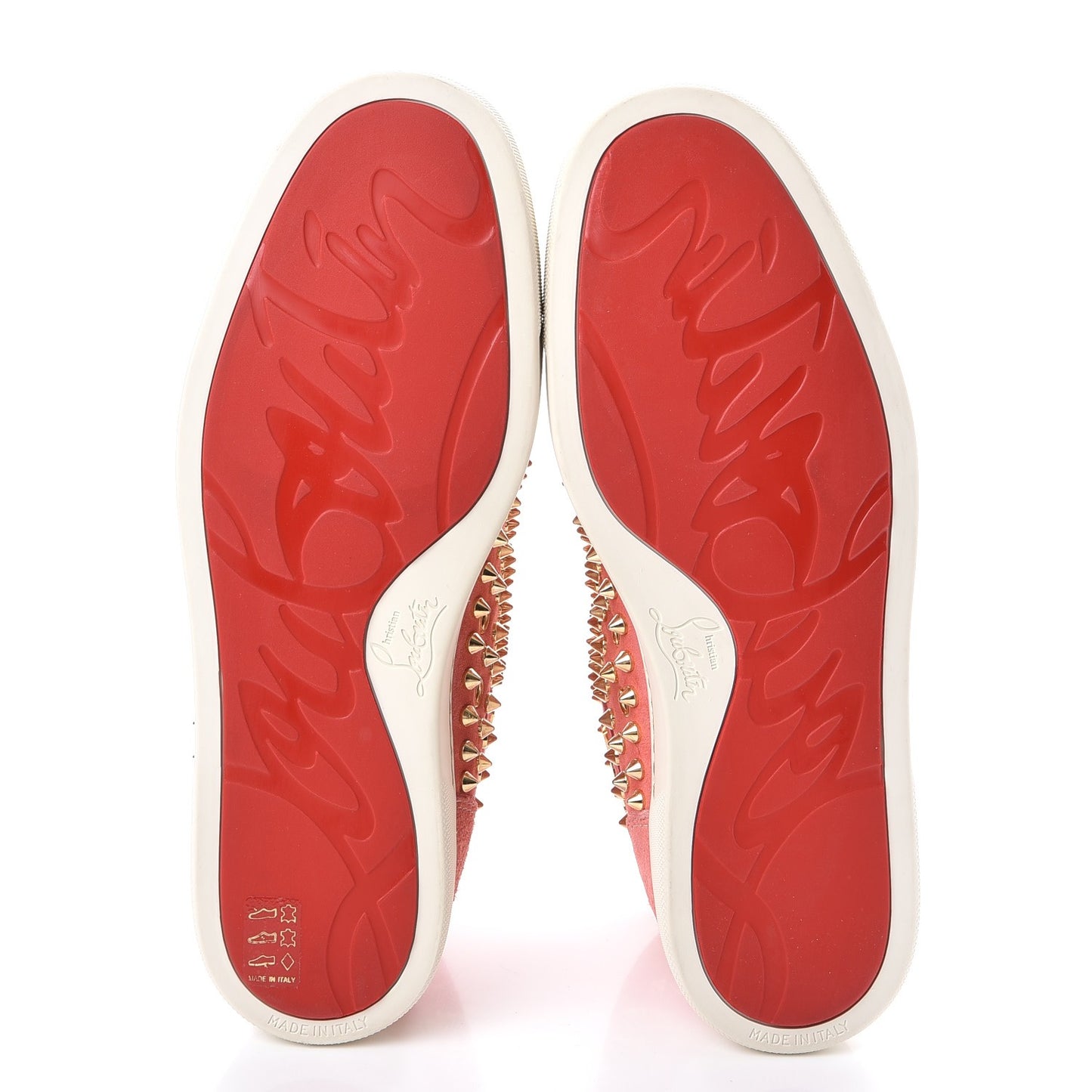 Suede Louis Spikes Flat Sneakers 40 Cameo Rose Gold
