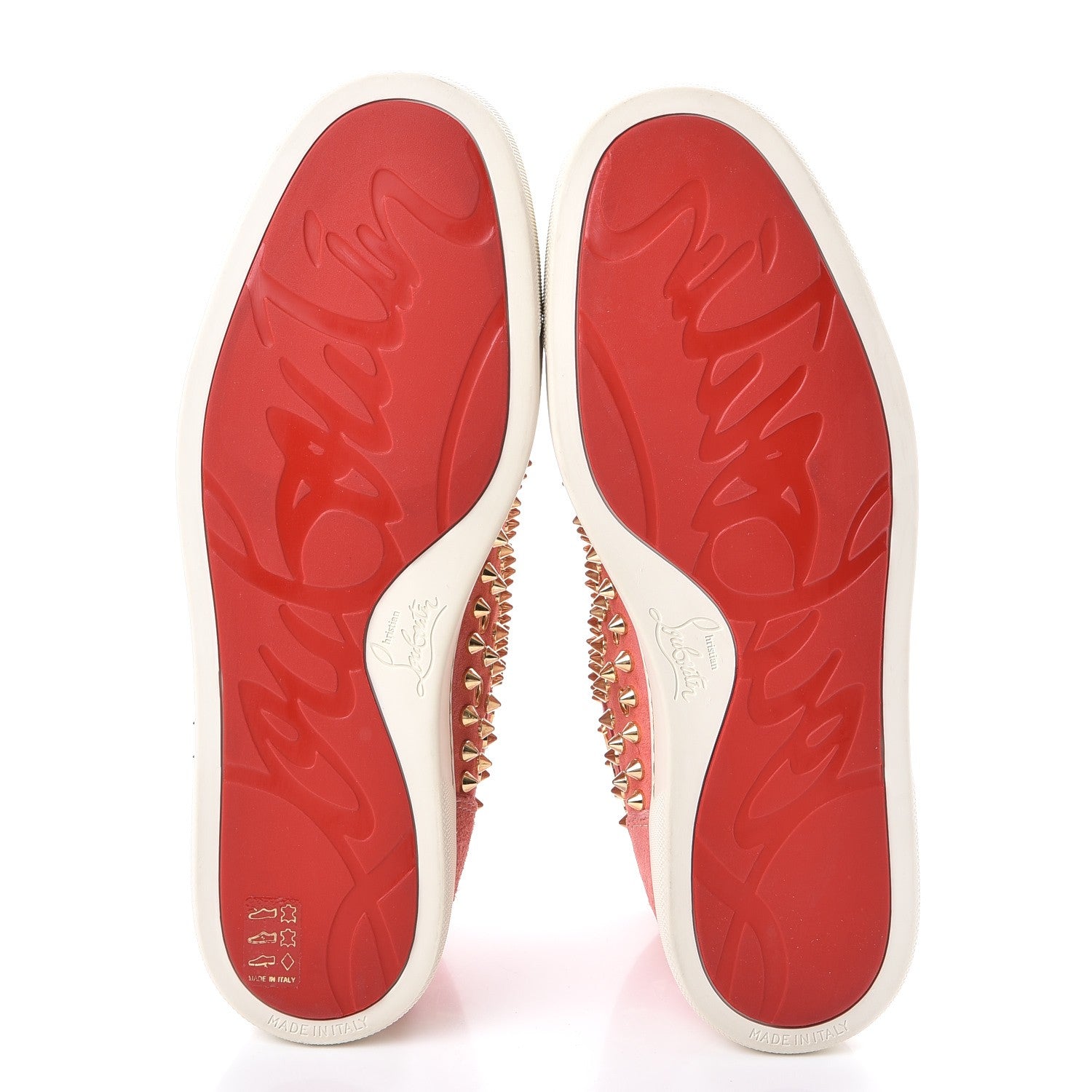 Christian Louboutin Suede Louis Spikes Flat Sneakers 40 Cameo Rose Gold 5 of 10