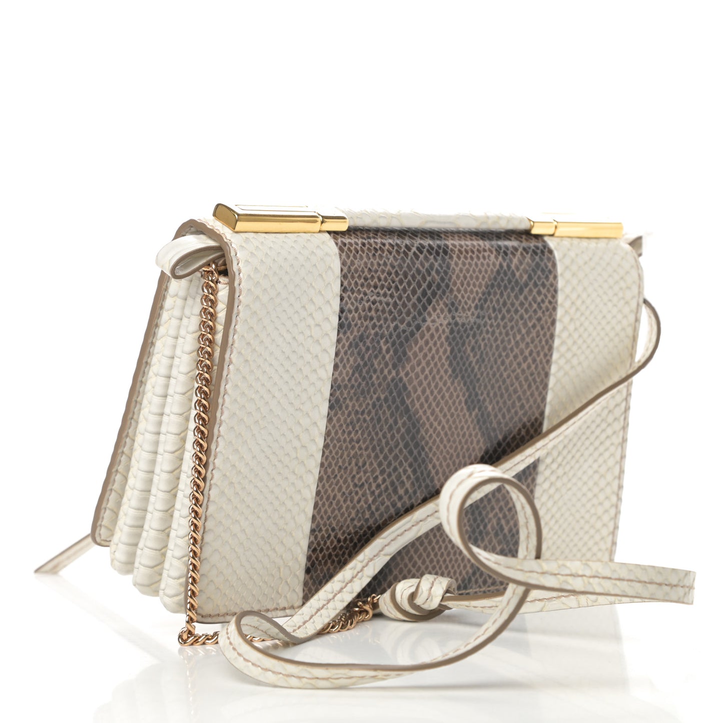 Alter Snake Embossed Small Flo Shoulder Bag Ivory