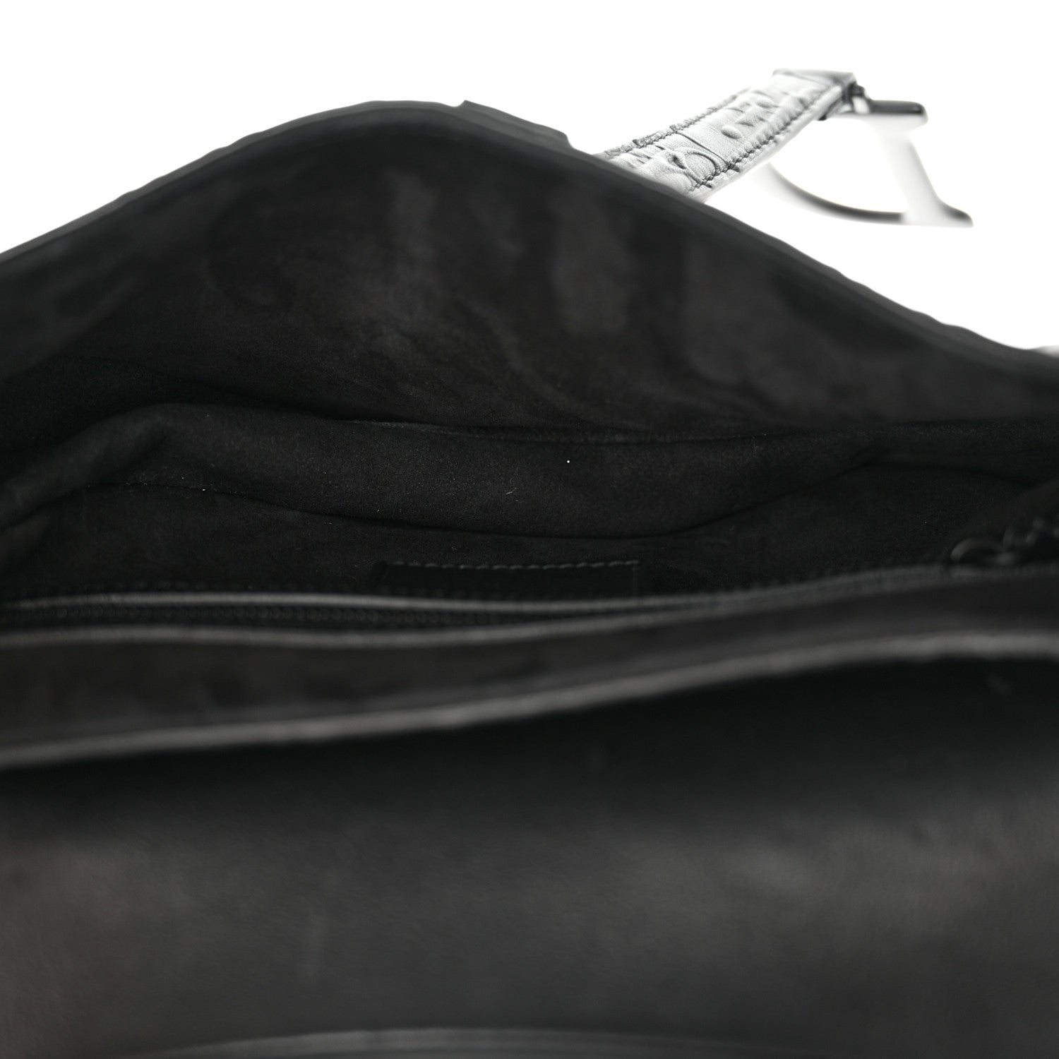Christian Dior Calfskin Embossed Oblique Saddle Bag Black Black 5 of 12