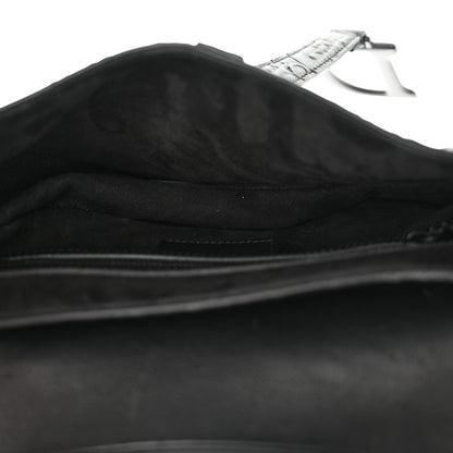 Christian Dior Calfskin Embossed Oblique Saddle Bag Black Black 5 of 12