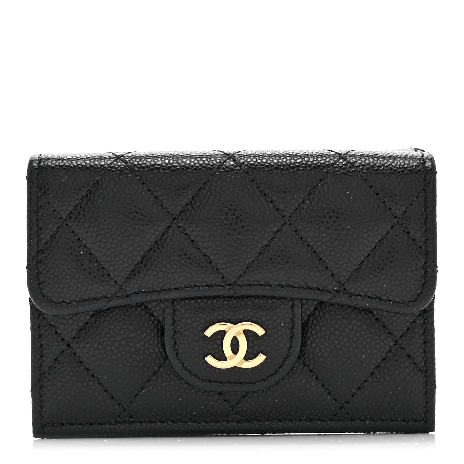 Chanel Caviar Quilted Double Flap Wallet Black 1 of 11
