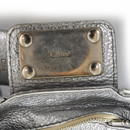 Chloe Leather Paddington Satchel Metallic Silver 7 of 9