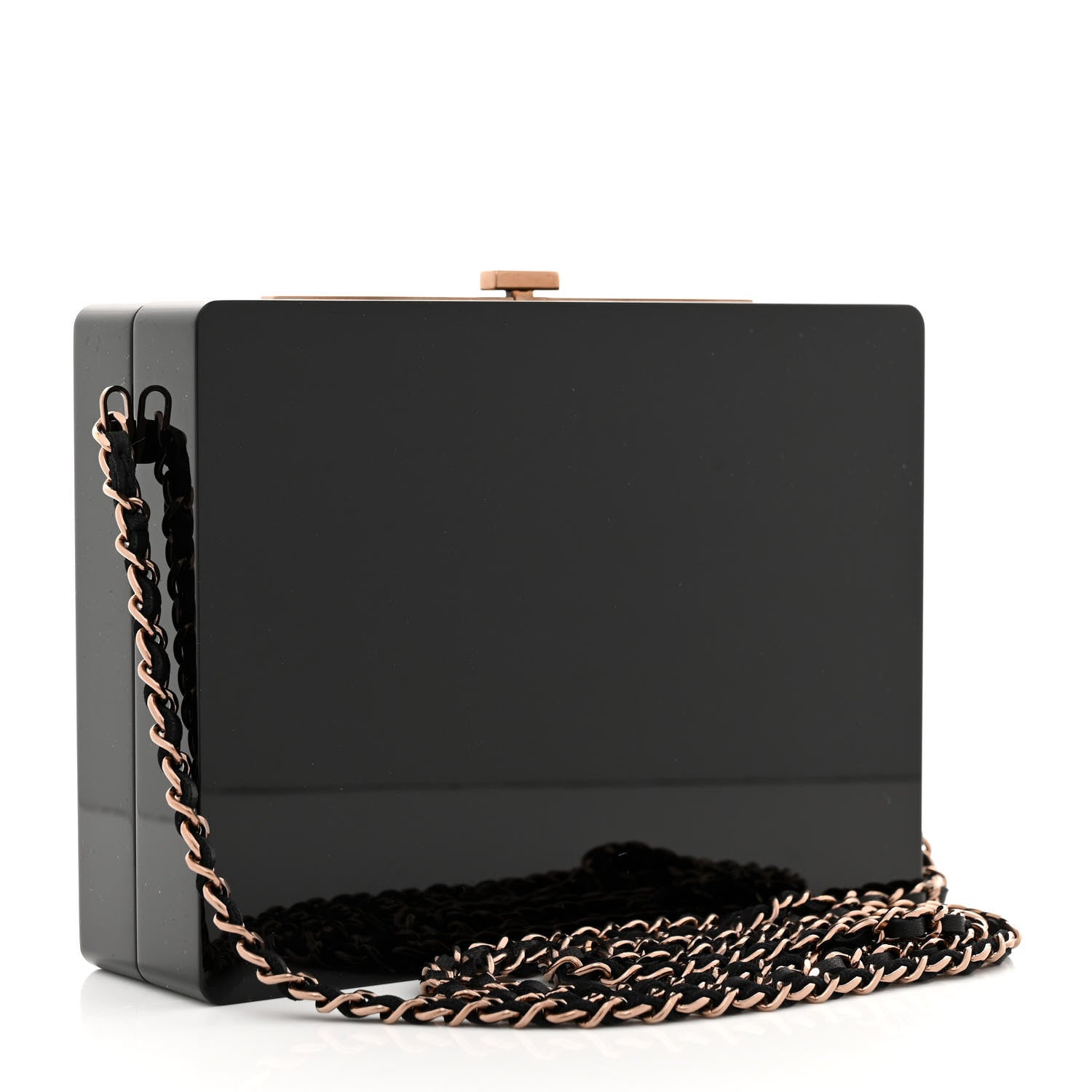 Chanel Plexiglass Crystal CC Minaudiere Clutch Black Copper 3 of 11