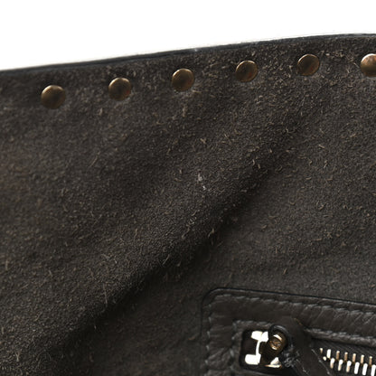 Valentino Garavani Grained Calfskin Rockstud Shoulder Tote Graphite 13 of 21