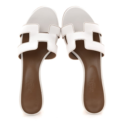 Hermes Calfskin Oasis Sandals 39 White 2 of 9