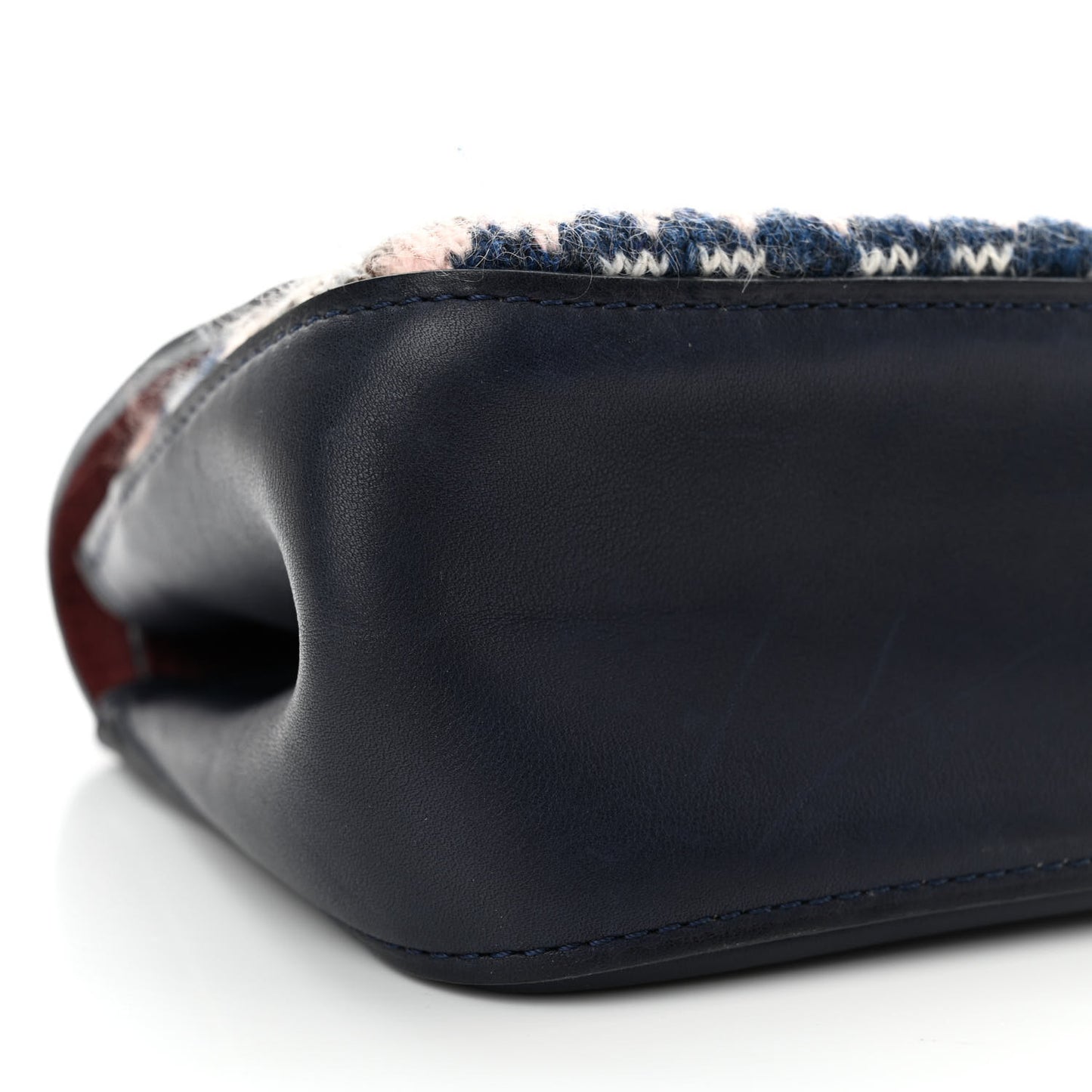 Smooth Calfskin Knit Nude 2.55 Reissue 225 Flap Navy