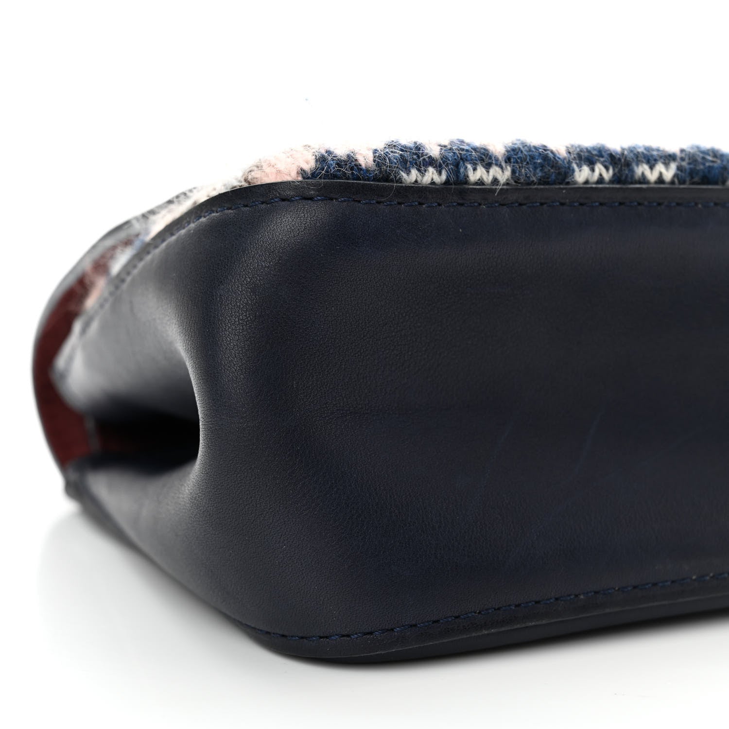 Chanel Smooth Calfskin Knit Nude 2.55 Reissue 225 Flap Navy 9 of 17