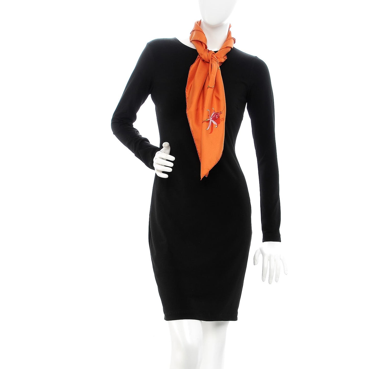 Silk Fleurs De Fuchsia Scarf 90 Orange