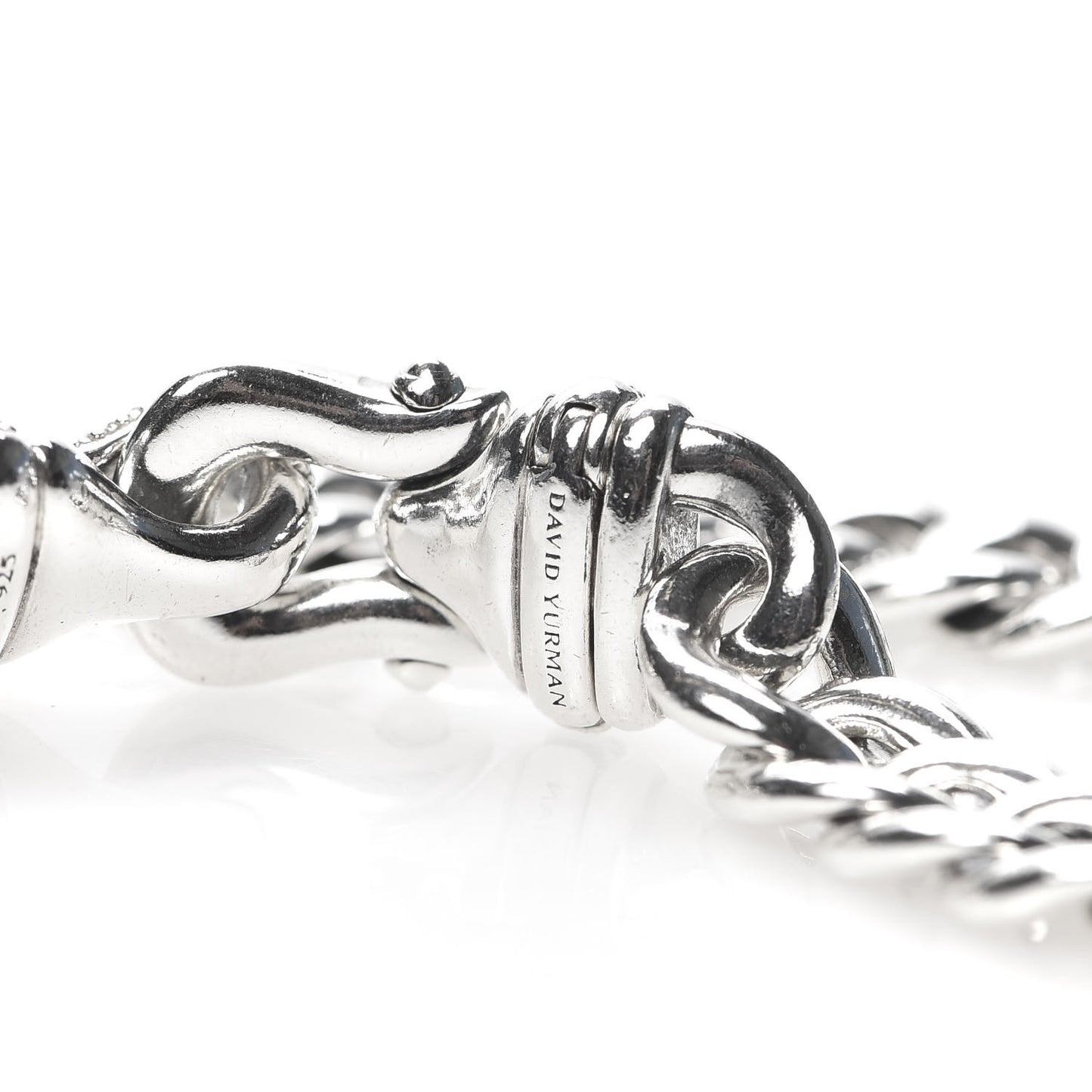 Sterling Silver Diamond Buckle Chain Necklace