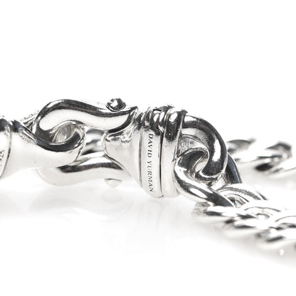 David Yurman Sterling Silver Diamond Buckle Chain Necklace 4 of 7