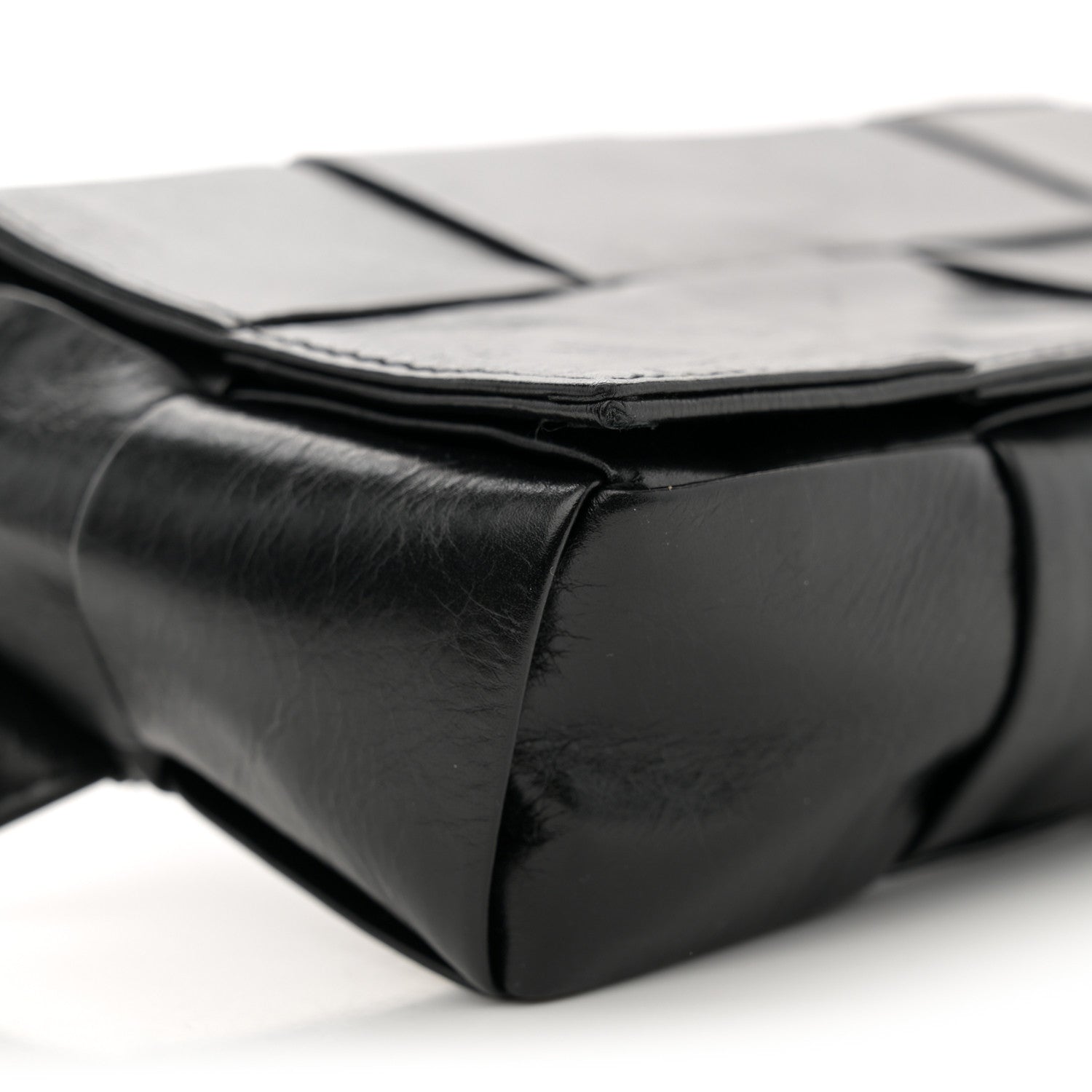 Bottega Veneta Paper Calfskin Maxi Intreccio The Belt Cassette Bag Black 9 of 10
